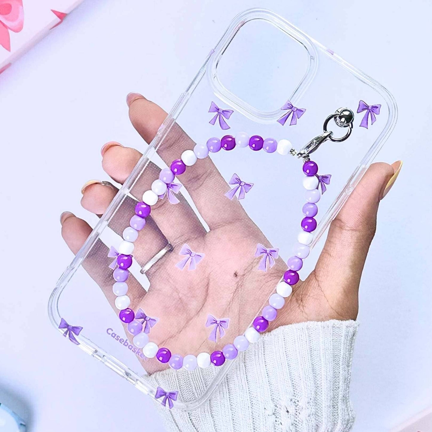 Lavique Knot Transparent Orchid Charm Phone Cover