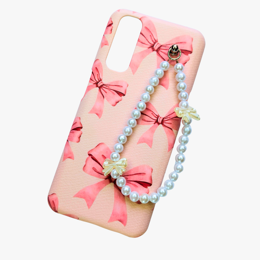 PinkFlick Bow Pearl Fall Chain Phone Cover – Casebasket