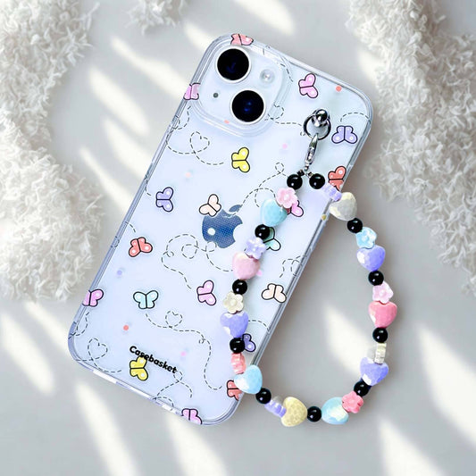 Pixieflutter Transparent Heartflowers Charm Phone Cover