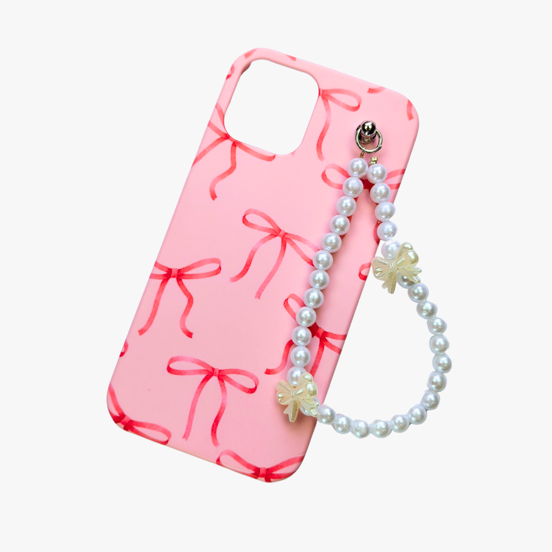 PlumRibbon Bow Pearl Fall Chain Phone Cover – Casebasket