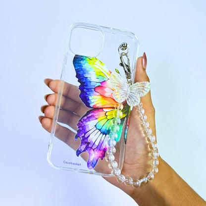 Popwings Transparent Pearlfly Fall Chain Phone Cover