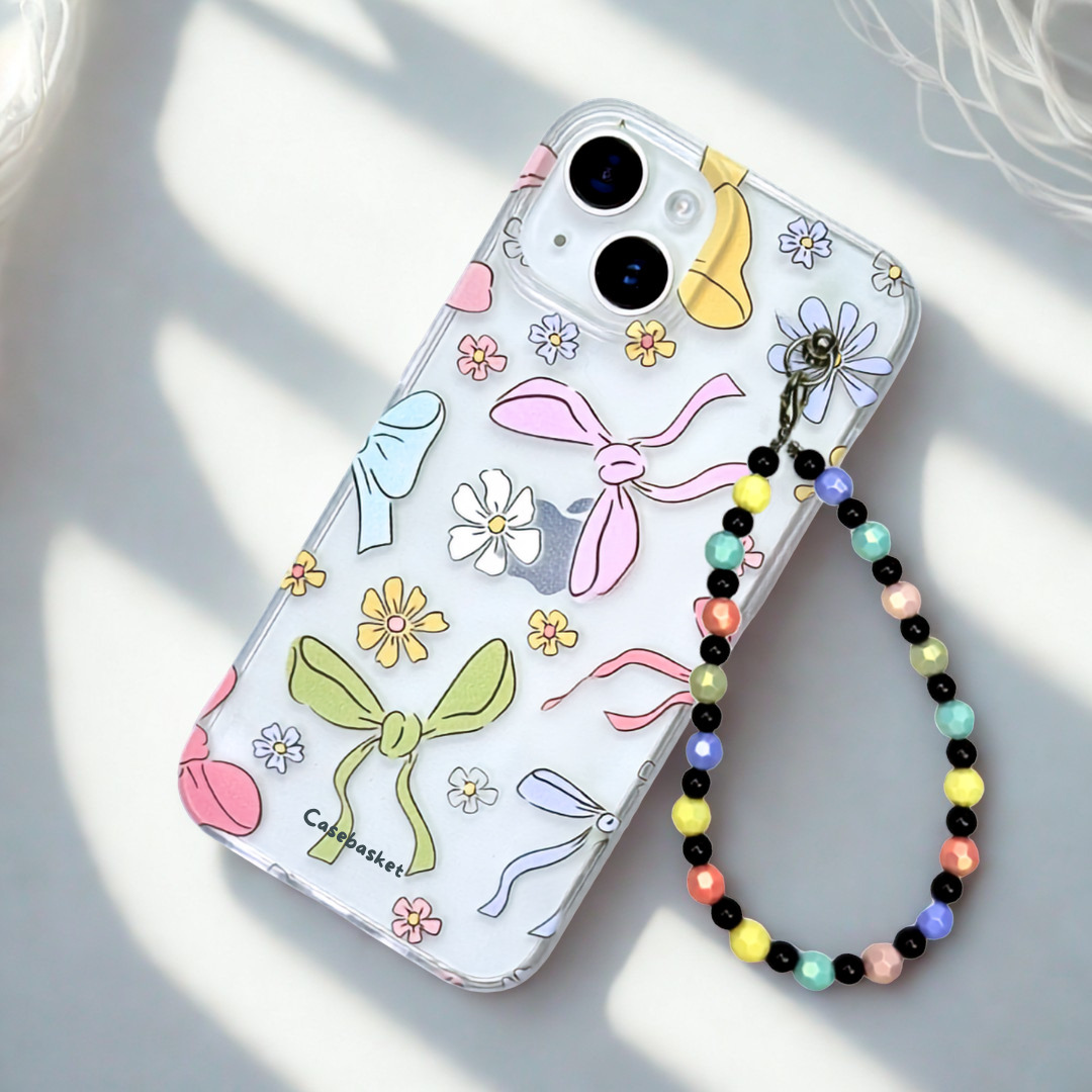 Bowverload Transparent Heartflowers Charm Phone Cover