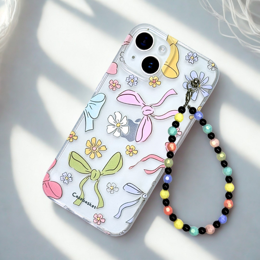 Bowverload Transparent Heartflowers Charm Phone Cover