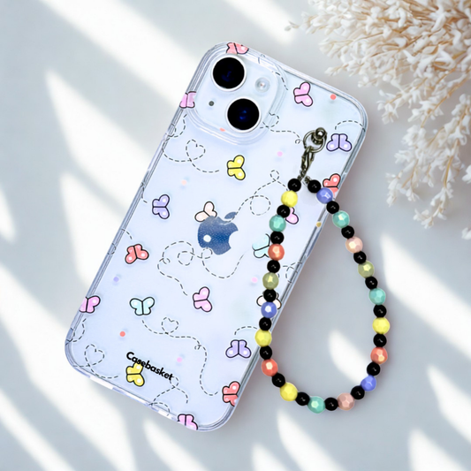 Pixieflutter Transparent Heartflowers Charm Phone Cover