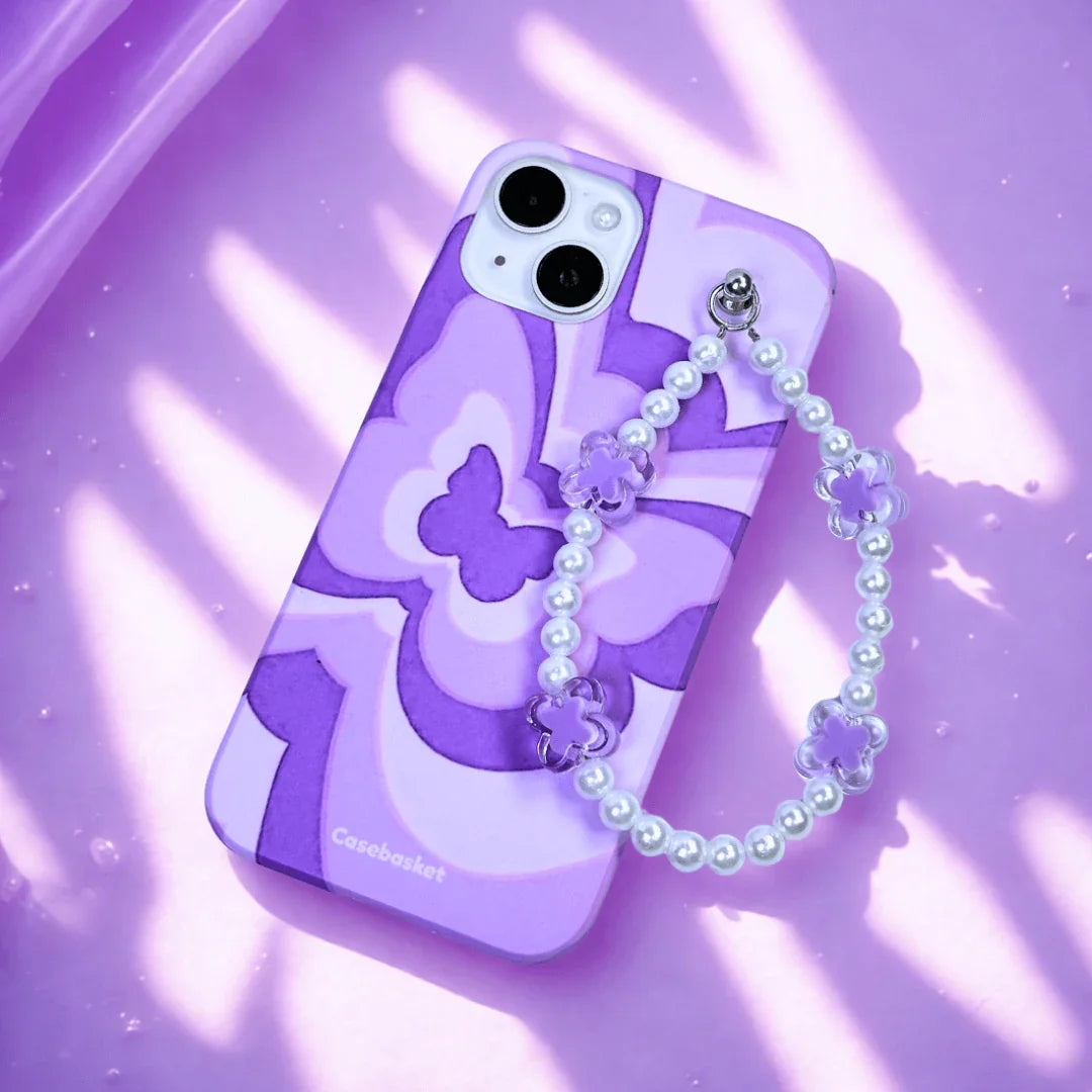 Cover Per Nothing CMF Phone 2 Pro Con Motivo Floreale Viola - Custodia TPU Trasparente Antishock