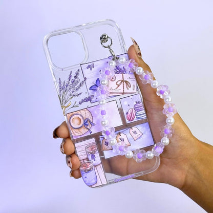 Soft Lilac Stories Transparent Fall Chain Phone Cover