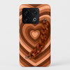 Y2K Heart Brown Chain Phone Cover
