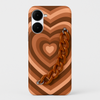 Y2K Heart Brown Chain Phone Cover