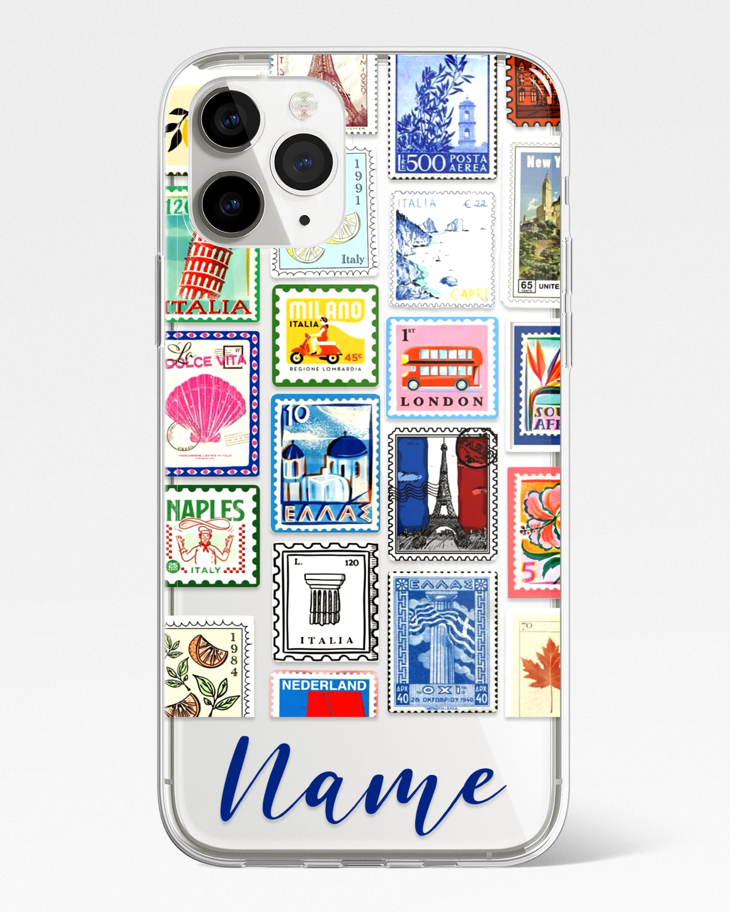 Global Stamps Transparent Silicone Phone Cover