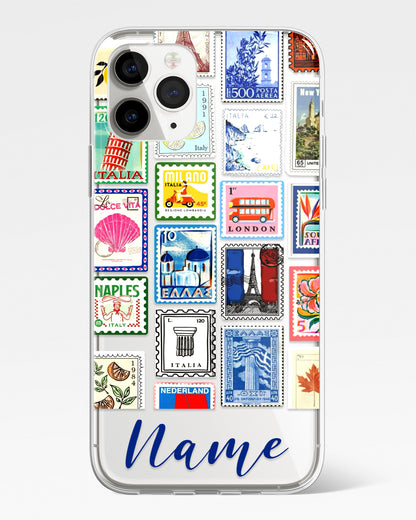 Global Stamps Transparent Silicone Phone Cover