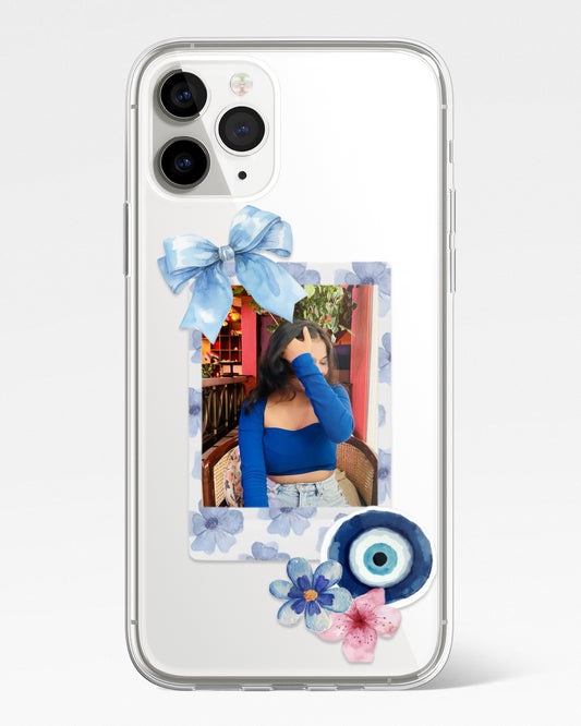 Blue Bliss Frame Transparent Silicone Cover