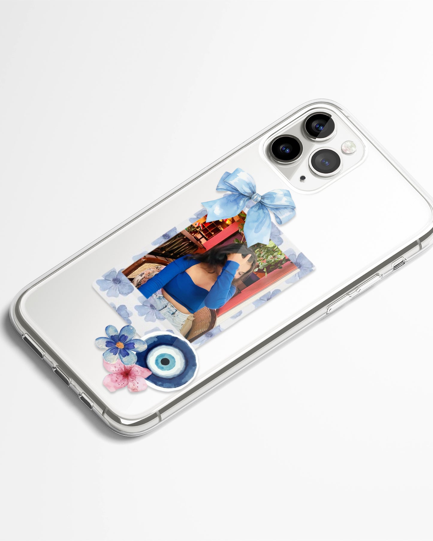 Blue Bliss Frame Transparent Silicone Cover