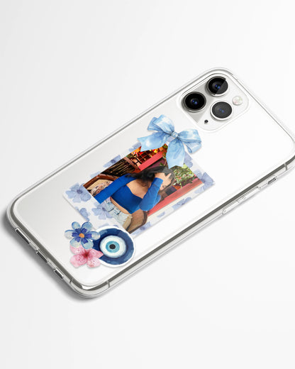 Blue Bliss Frame Transparent Silicone Cover