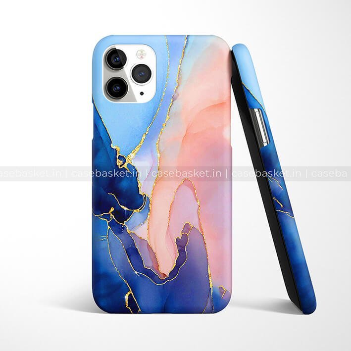 Blue Peach Marble Phone Cover