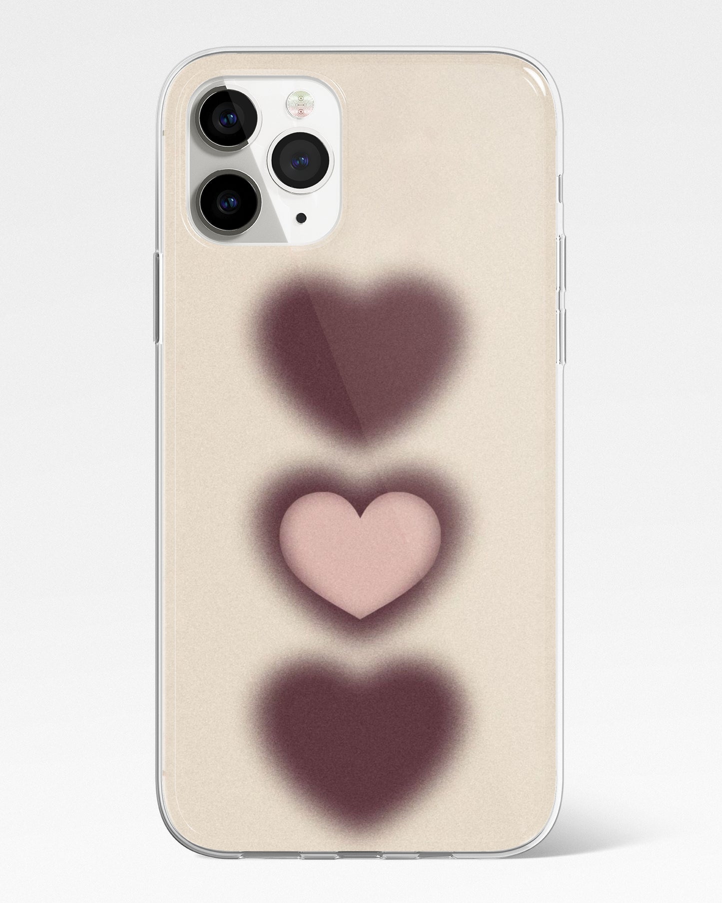 Brown Blush Beige Hearts Phone Cover