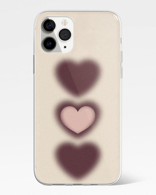Brown Blush Beige Hearts Phone Cover