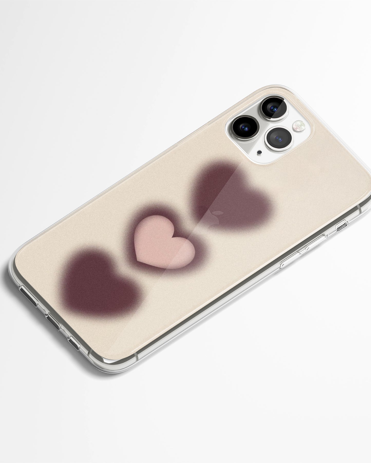 Brown Blush Beige Hearts Phone Cover