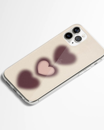 Brown Blush Beige Hearts Phone Cover