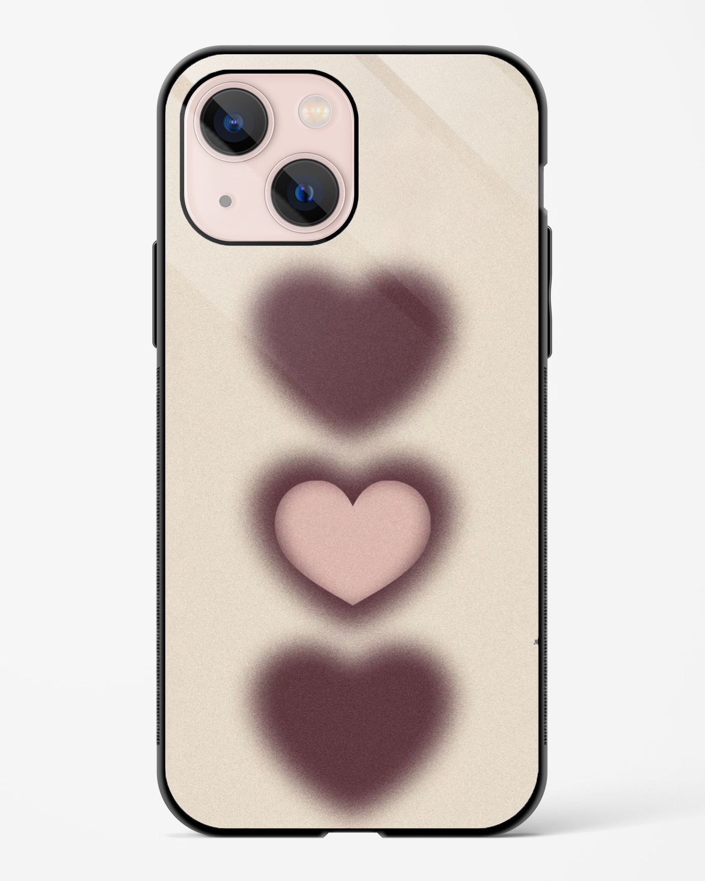 Brown Blush Beige Hearts Phone Cover