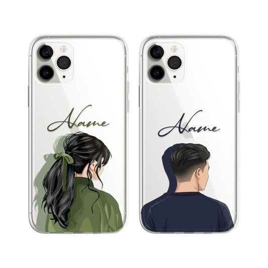 You & Me Minimal Couple Transparent Phone Cover