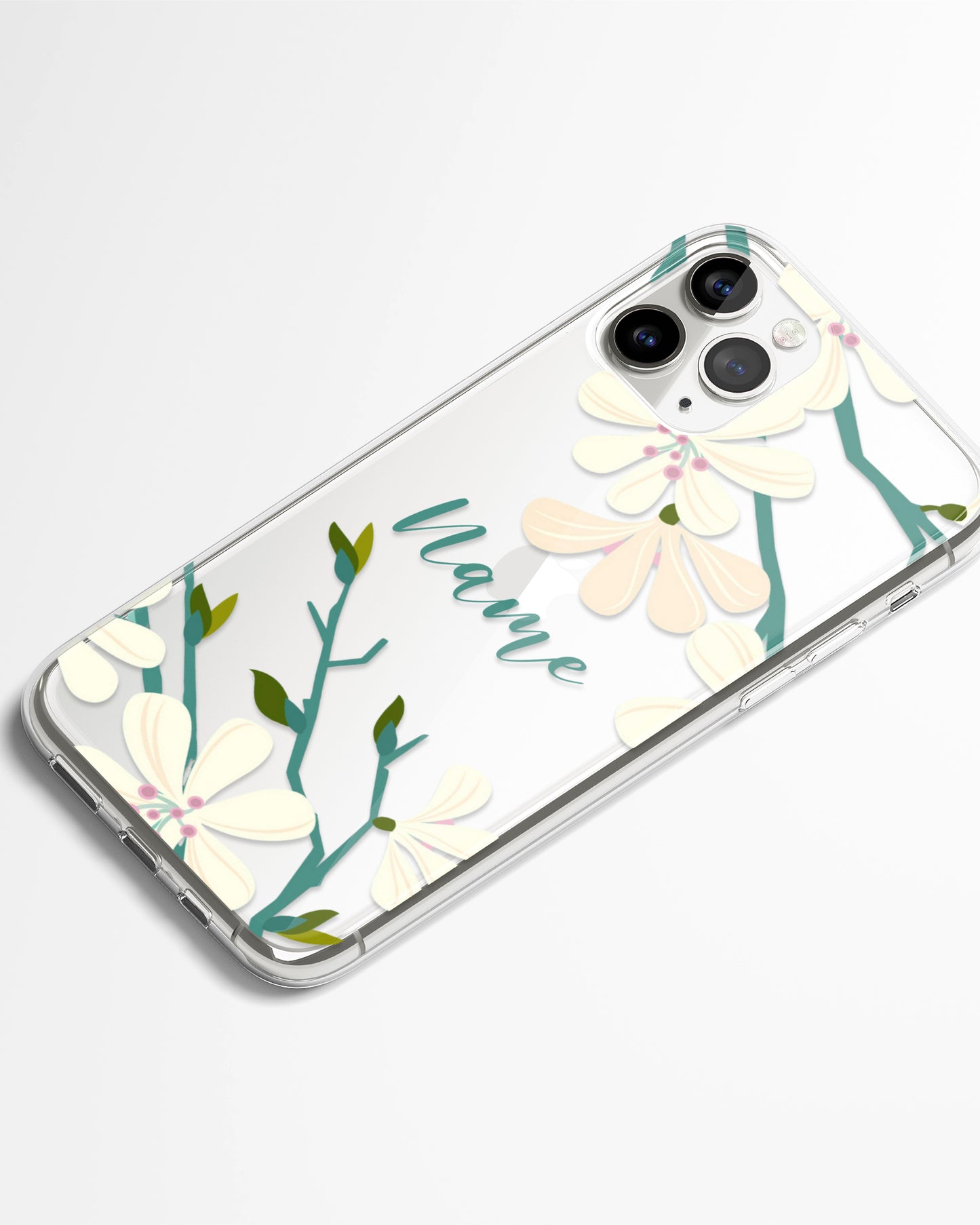 Ivory Blossom Transparent Silicone Phone Cover