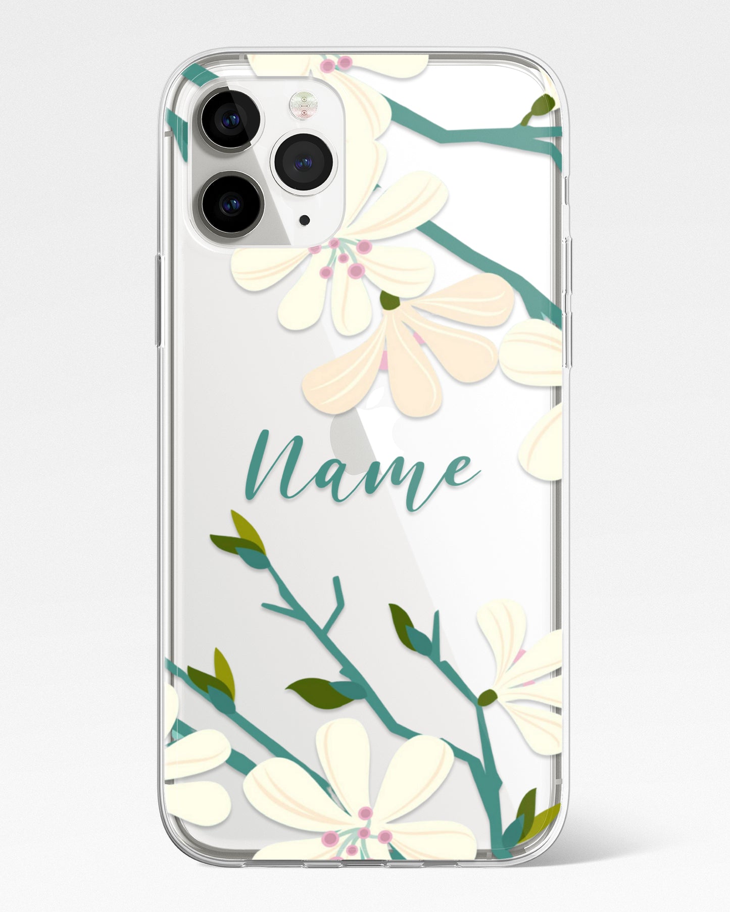 Ivory Blossom Transparent Silicone Phone Cover