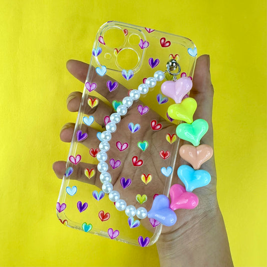 Love Zap Heart Fall Chain Silicon Phone Case