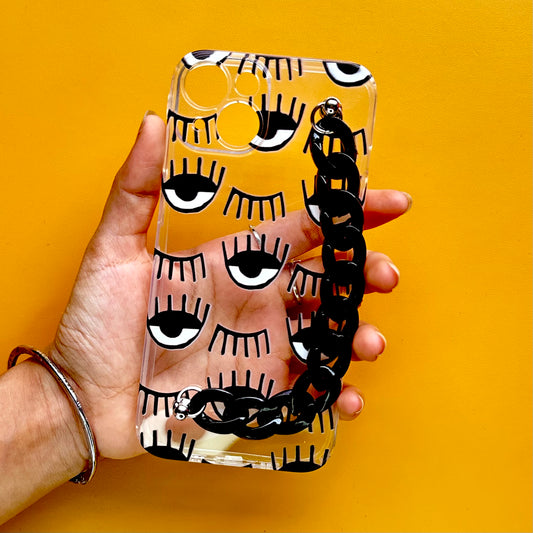 Sass Gaze Black Chain Silicone Phone Cover