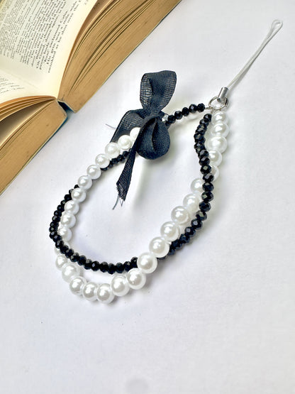 Black Pearl Phone Chain Charm