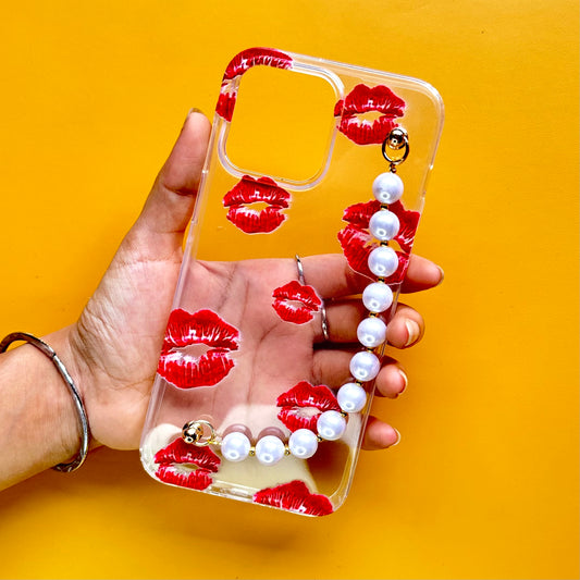 Love Lips Transparent Pearl Phone Cover