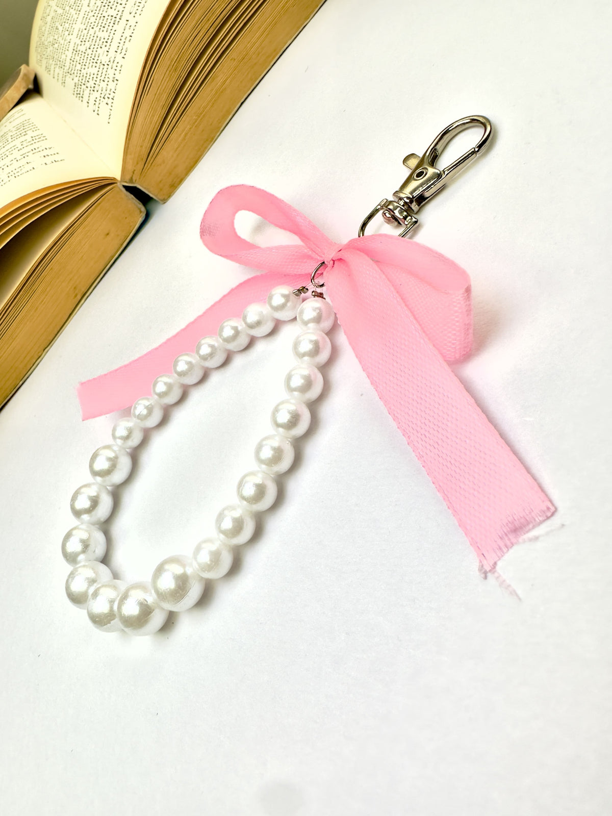 Rosebud Pearl Phone Chain Charm