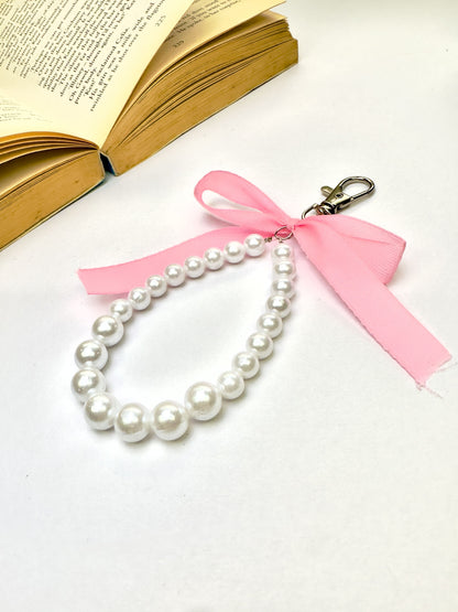 Rosebud Pearl Phone Chain Charm