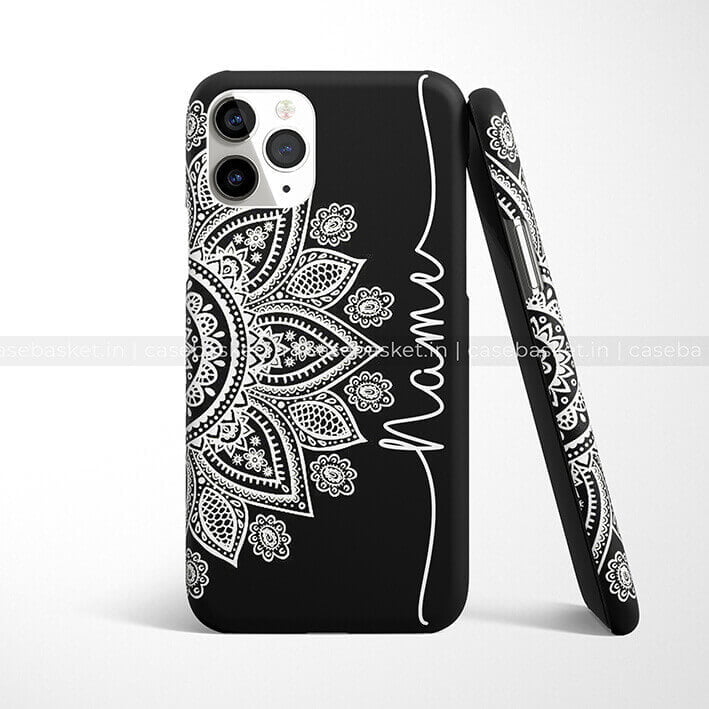 Jet Black Mandala Design Phone Cover