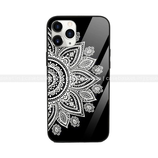Jet Black Mandala Glossy Phone Cover