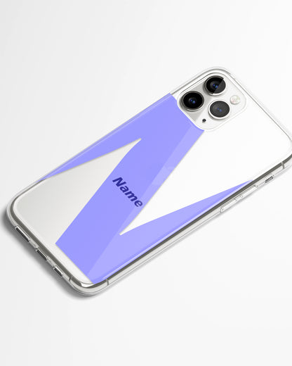 Initial Purple Transparent Silicone Phone Cover