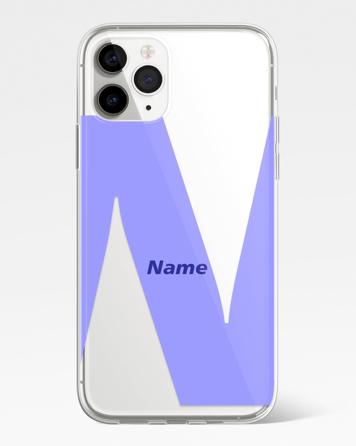 Initial Purple Transparent Silicone Phone Cover