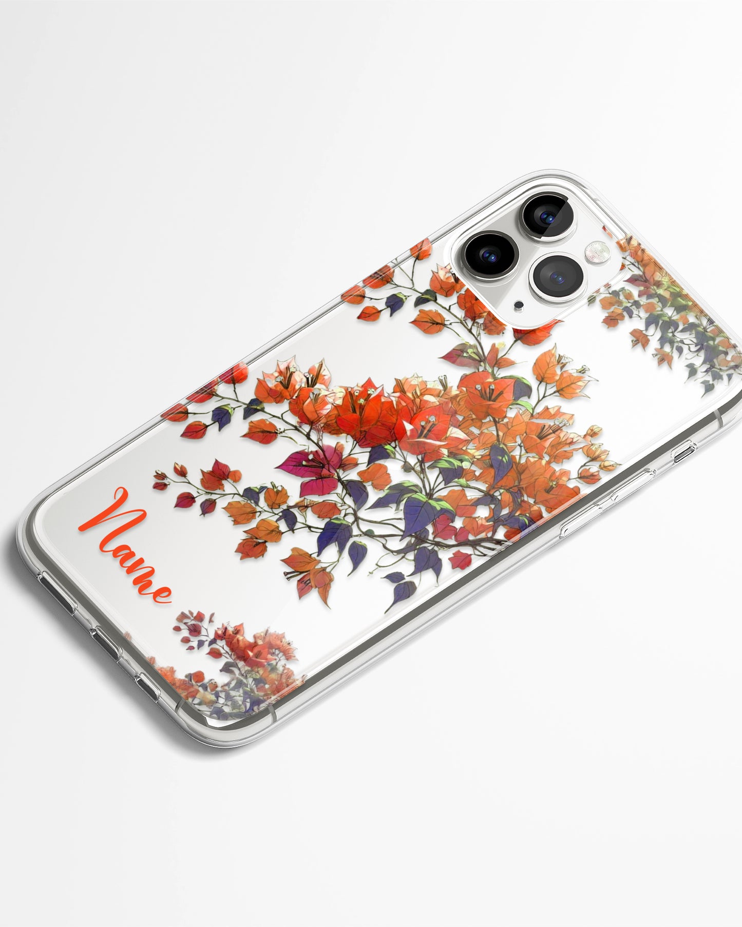 Bougain Bloom Vines Transparent Silicone Phone Cover