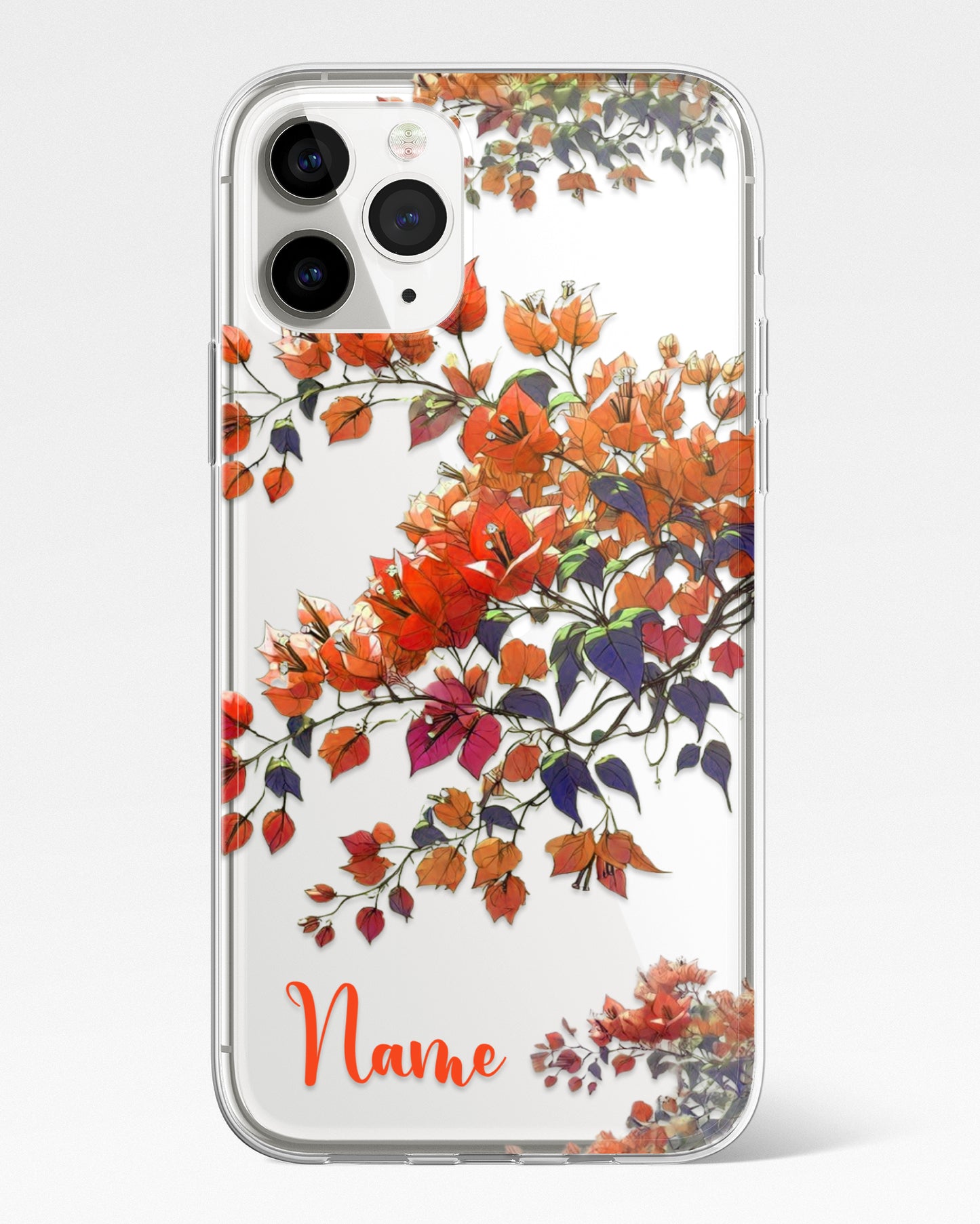 Bougain Bloom Vines Transparent Silicone Phone Cover