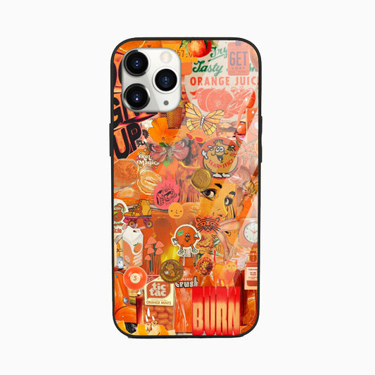 Tangerine Sunset Aesthetic Glass Phone Cover