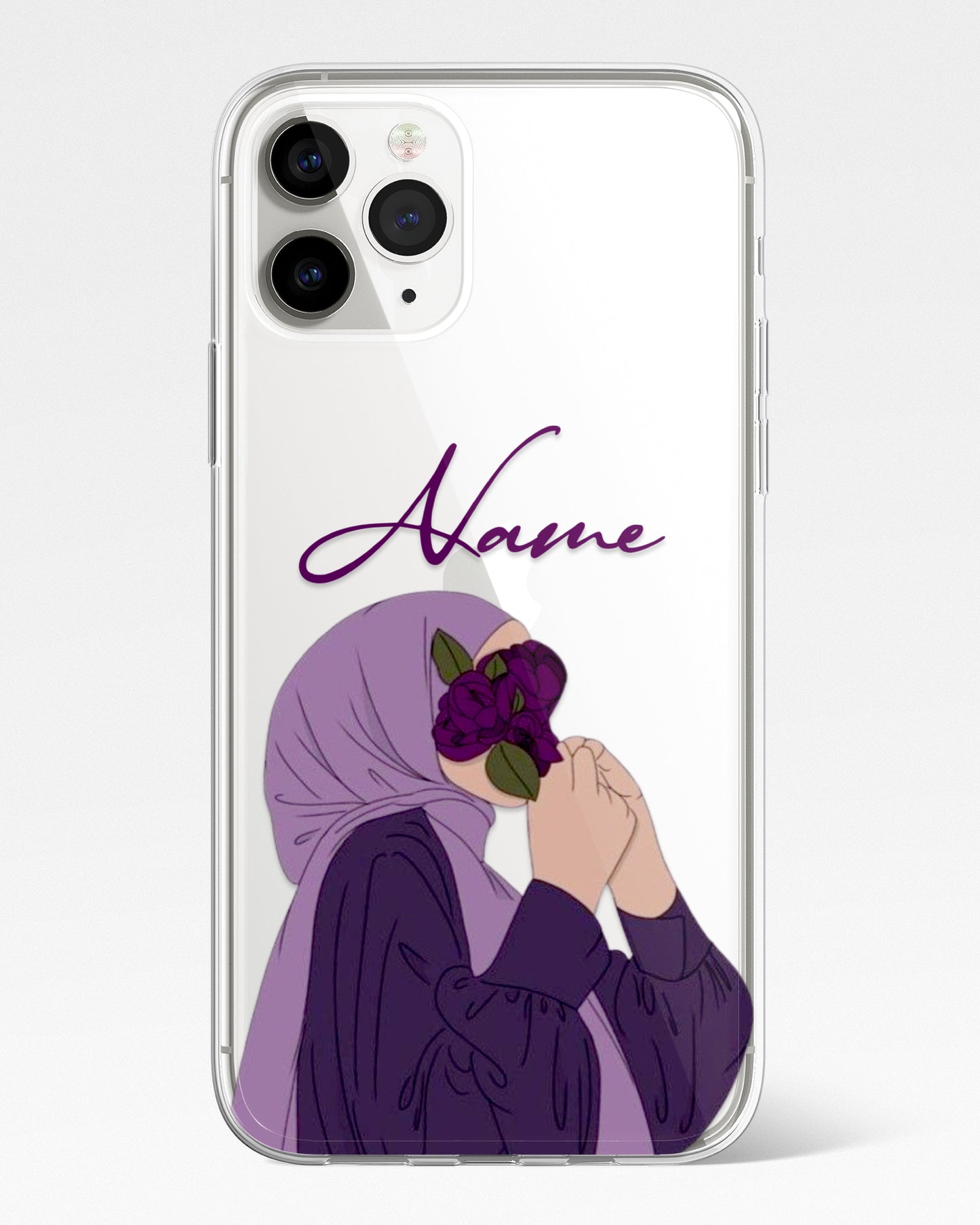 Violet Bloom Transparent Silicone Phone Cover