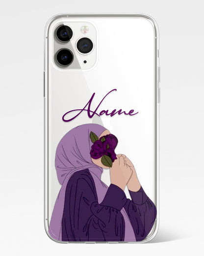 Violet Bloom Transparent Silicone Phone Cover