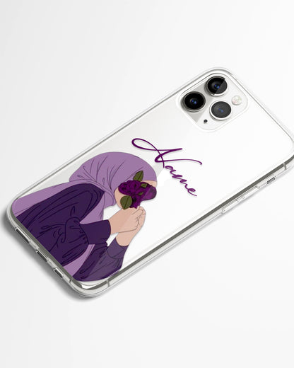Violet Bloom Transparent Silicone Phone Cover