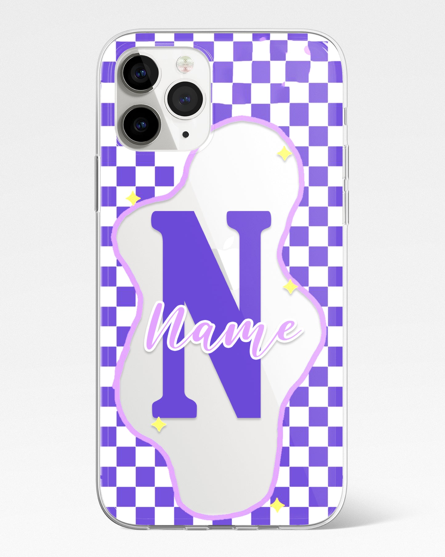 Purple Name Pop Transparent Silicone Phone Cover