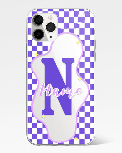 Purple Name Pop Transparent Silicone Phone Cover