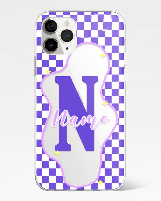 Purple Name Pop Transparent Silicone Phone Cover