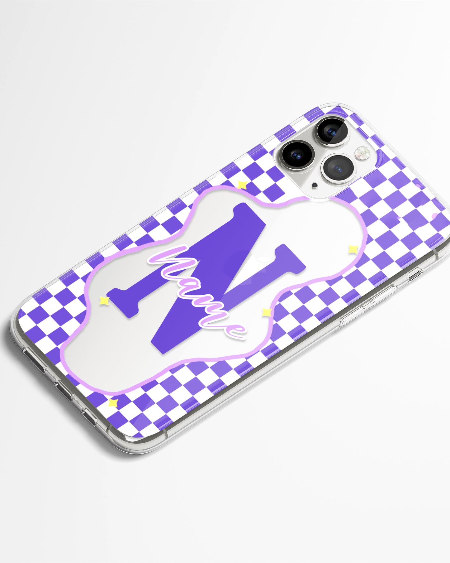 Purple Name Pop Transparent Silicone Phone Cover