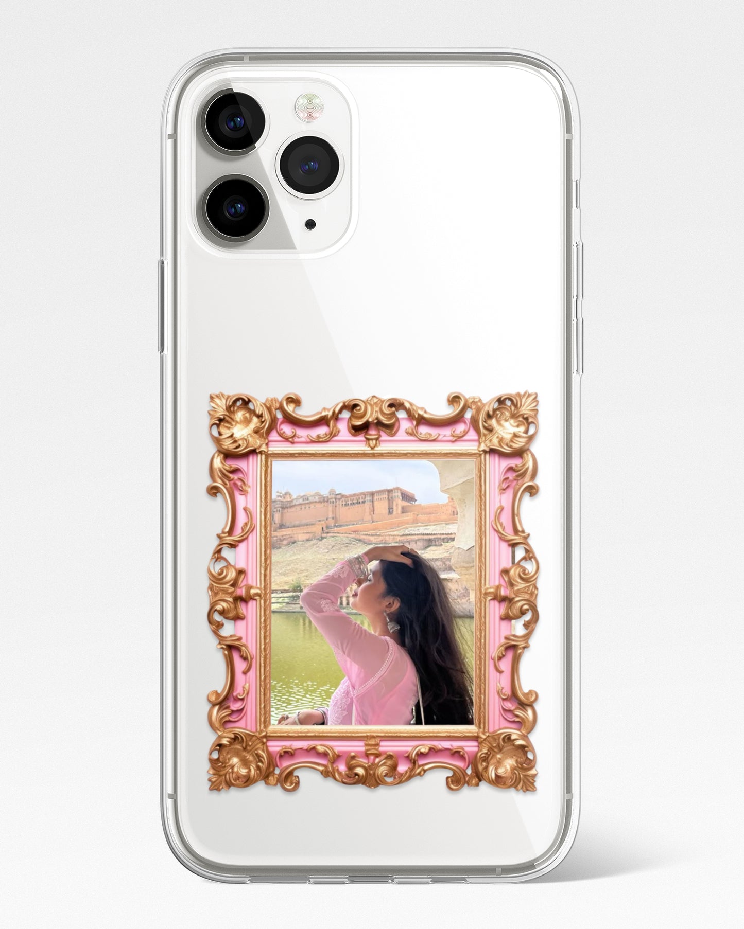Blush Baroque Frame Transparent Silicone Cover