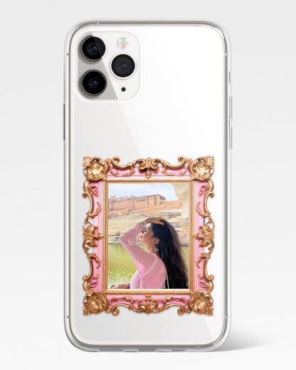 Blush Baroque Frame Transparent Silicone Cover