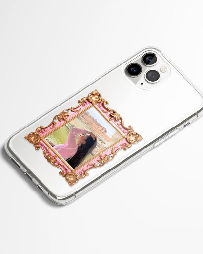 Blush Baroque Frame Transparent Silicone Cover