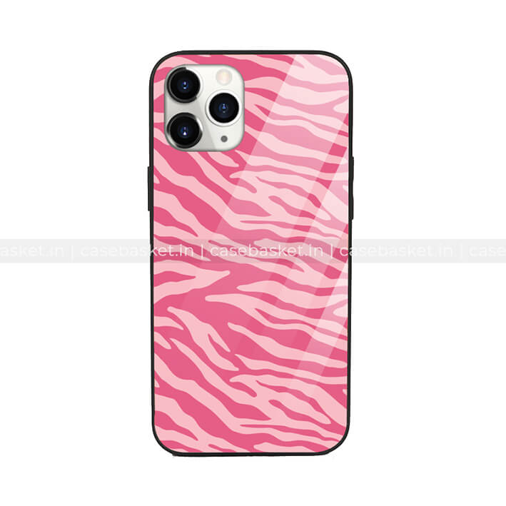 Pink Stripes Glass Phone Cover